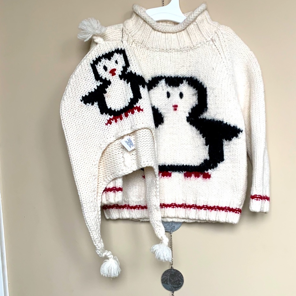 Baby Gap Penguin Chunky Sweater Hat Set